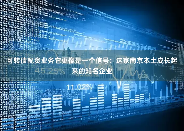 可转债配资业务它更像是一个信号：这家南京本土成长起来的知名企业