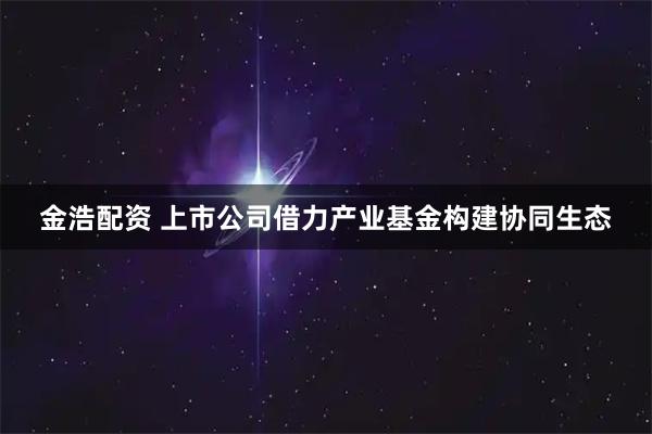 金浩配资 上市公司借力产业基金构建协同生态